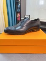 LV Black calfskin Leather Shoes-LV Man Business Leather Shoes